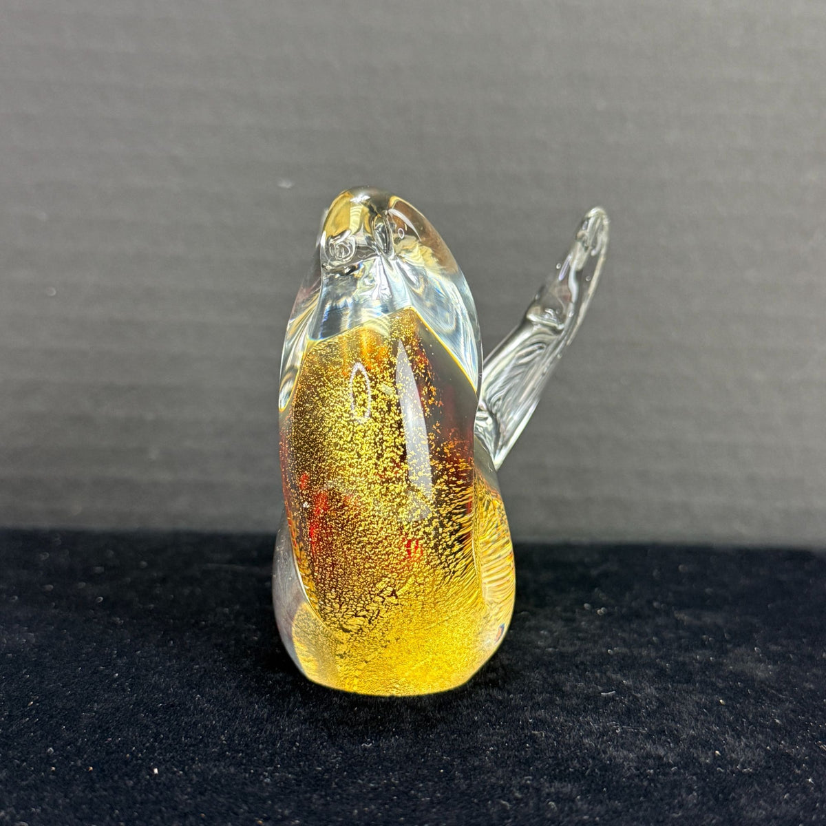 Vintage Murano Art Glass Aventurine Bird Figurine Paperweight