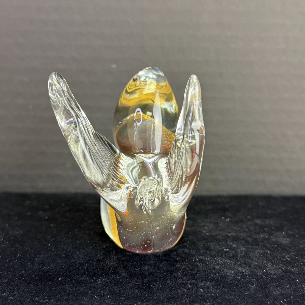 Vintage Murano Art Glass Aventurine Bird Figurine Paperweight