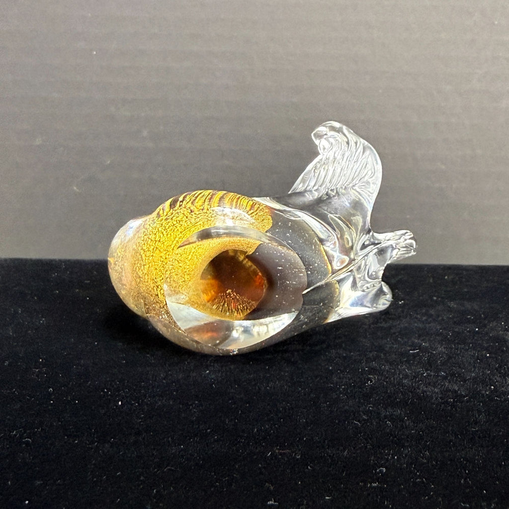 Vintage Murano Art Glass Aventurine Bird Figurine Paperweight
