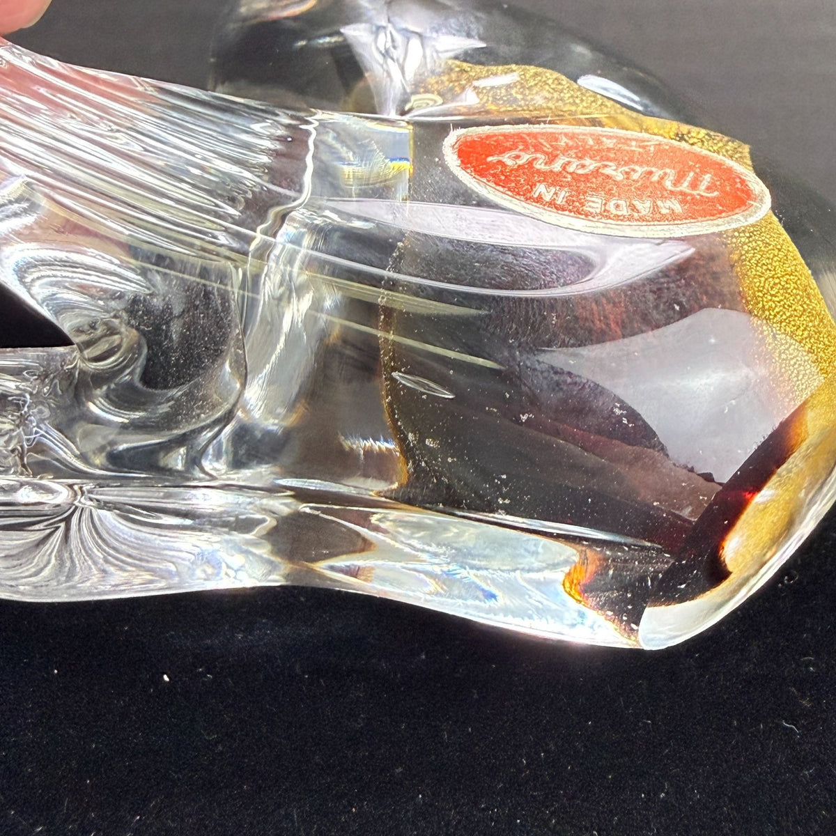 Vintage Murano Art Glass Aventurine Bird Figurine Paperweight
