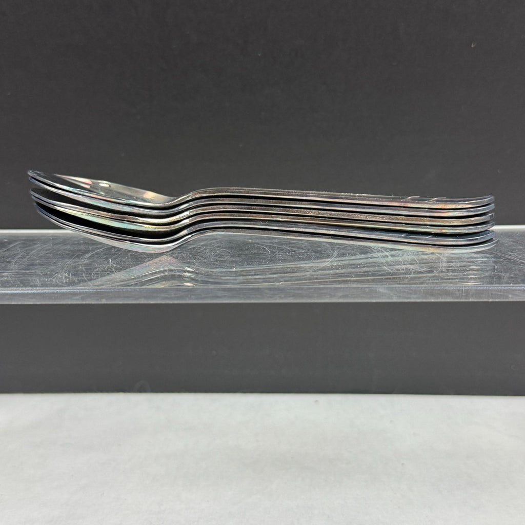 Vintage Sheffield Rivelin Silver Plate Ice Cream Spoon Set Of 6 In Original Box