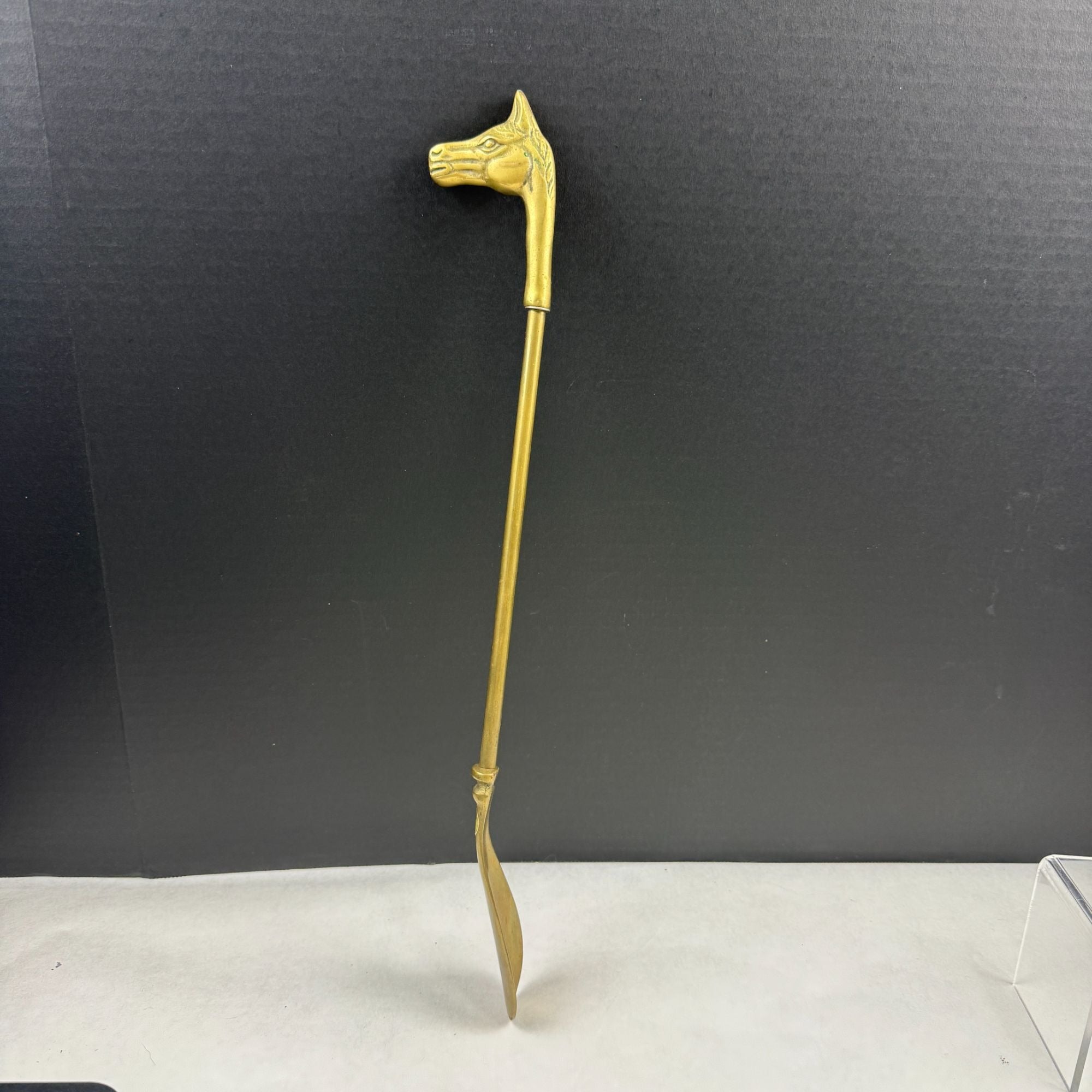 Vintage Russ Berrie Brass Horse Head Shoe Horn Stick