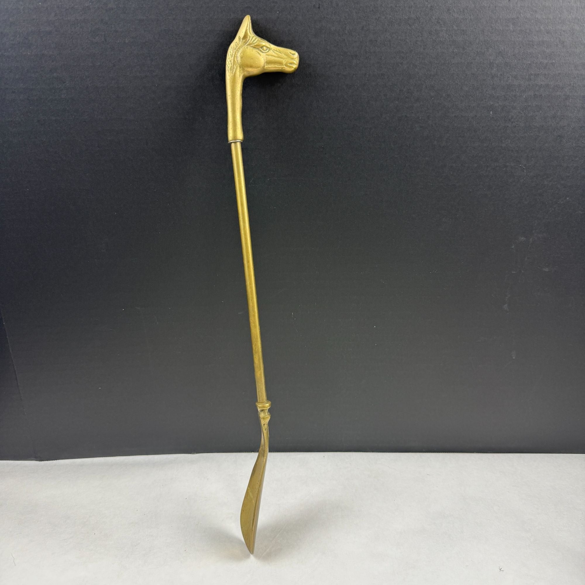 Vintage Russ Berrie Brass Horse Head Shoe Horn Stick