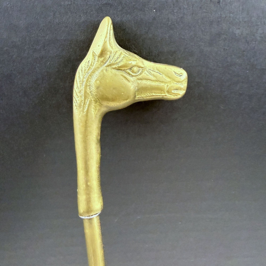 Vintage Russ Berrie Brass Horse Head Shoe Horn Stick