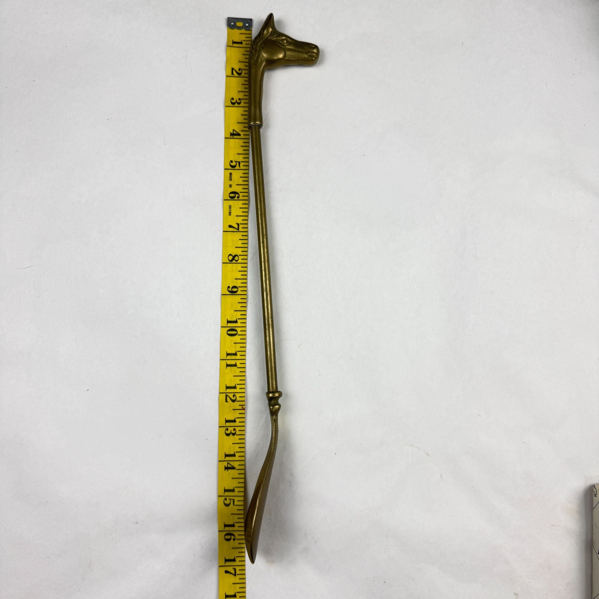 Vintage Russ Berrie Brass Horse Head Shoe Horn Stick