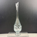 Vintage Viking Swung Cabbage Leaf Vase Clear Frosted Glass