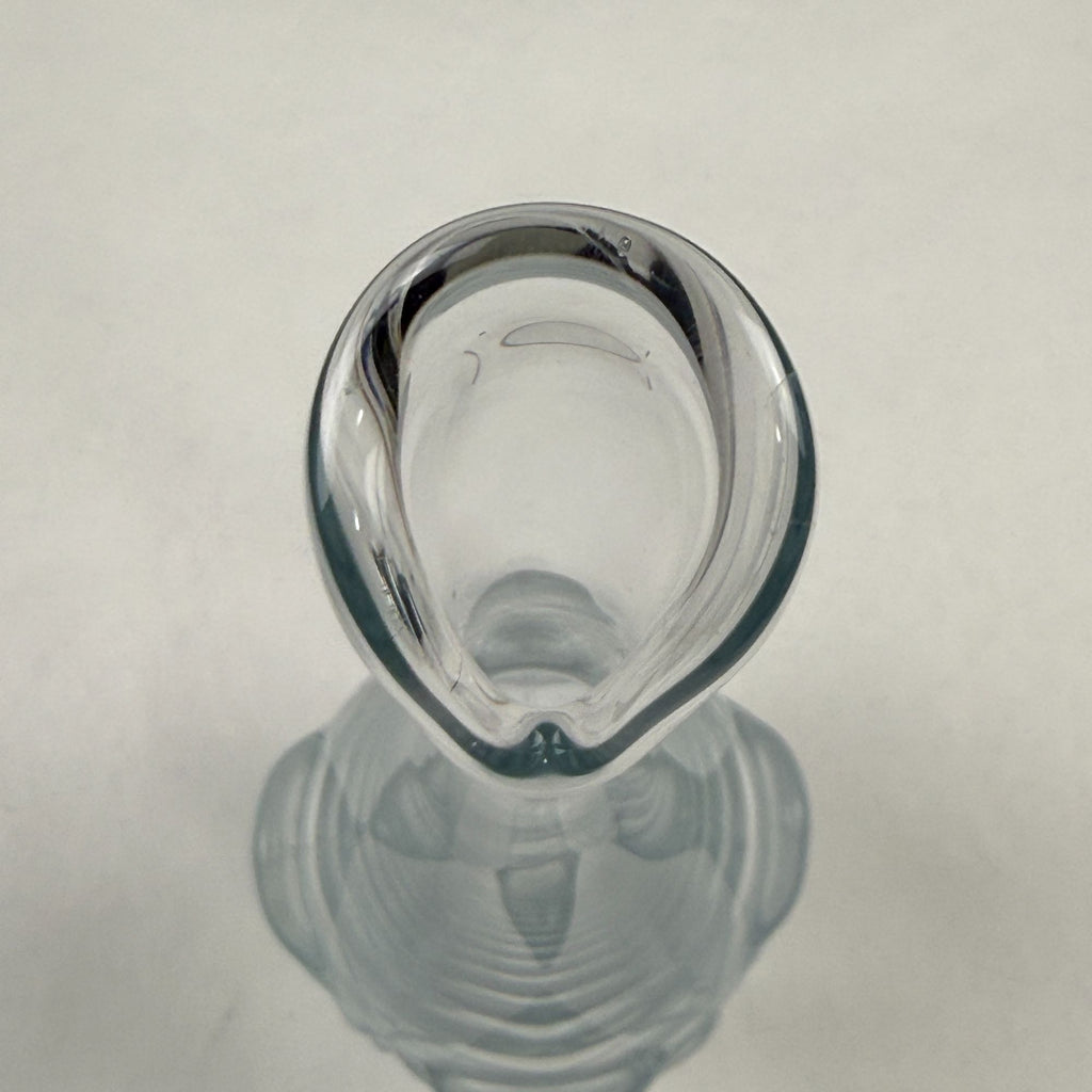 Vintage Viking Swung Cabbage Leaf Vase Clear Frosted Glass