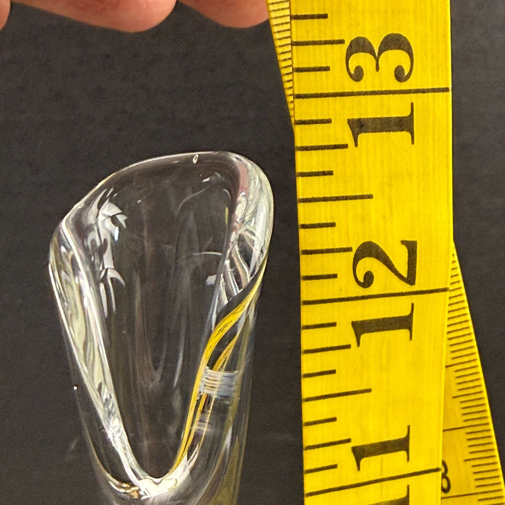 Vintage Viking Swung Cabbage Leaf Vase Clear Frosted Glass