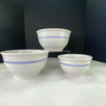 Gibson Stoneware Nesting Mixing Bowls Blue Stripe
