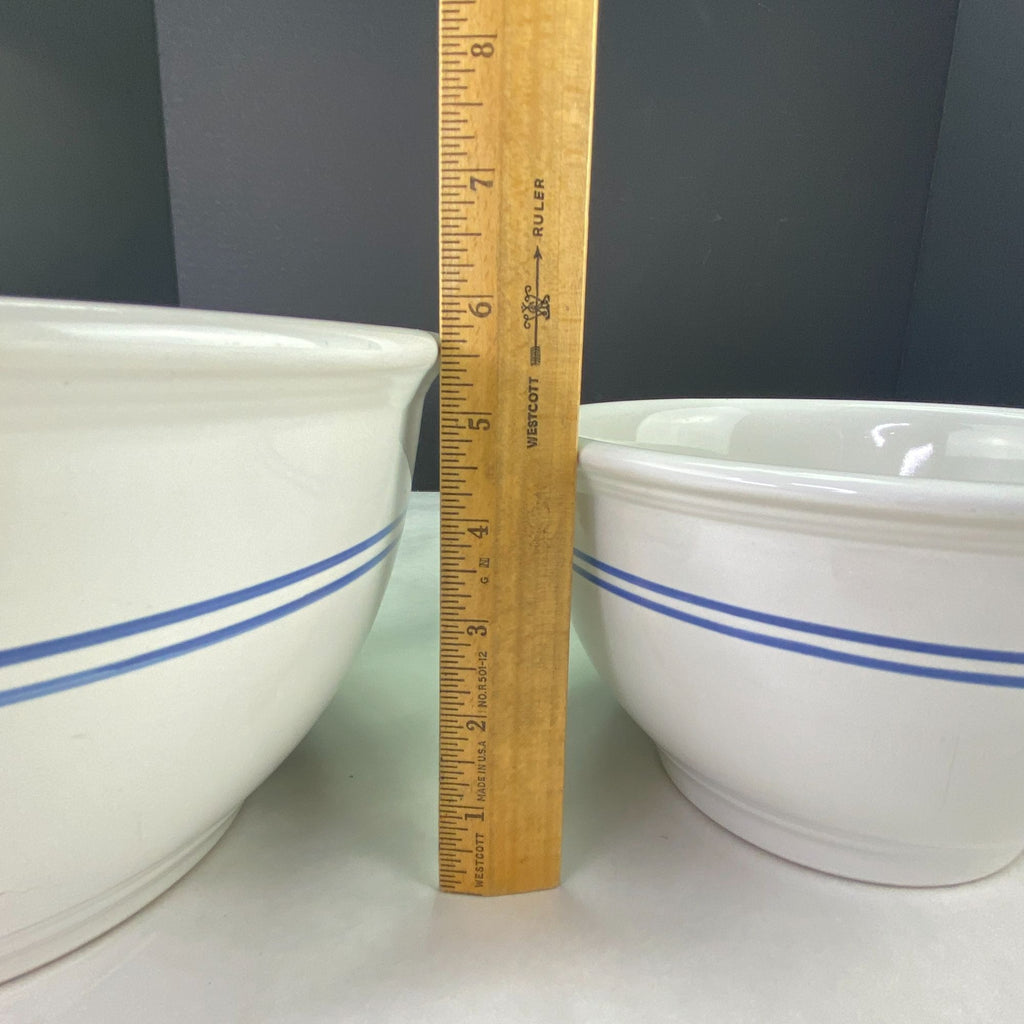 Gibson Stoneware Nesting Mixing Bowls Blue Stripe
