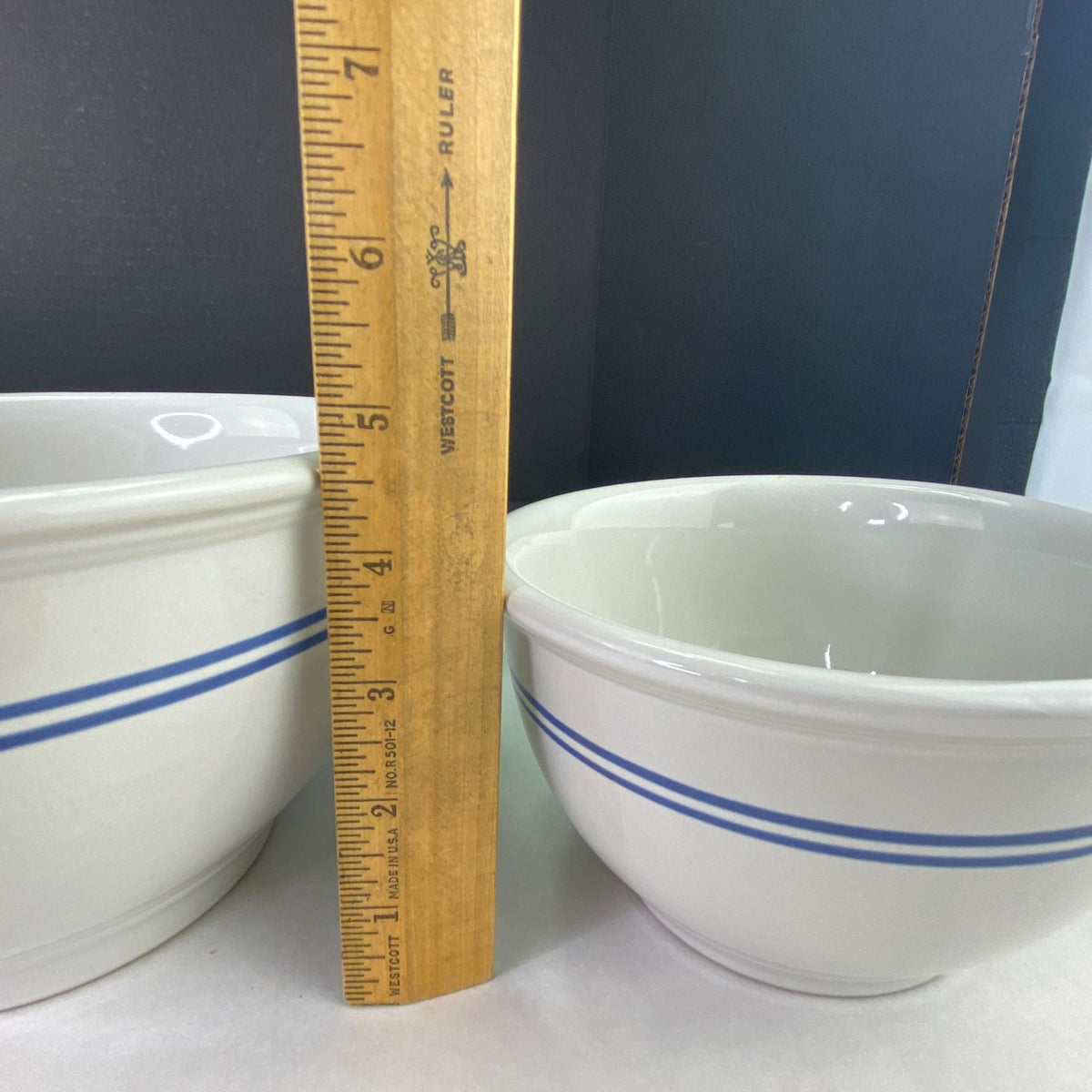 Gibson Stoneware Nesting Mixing Bowls Blue Stripe