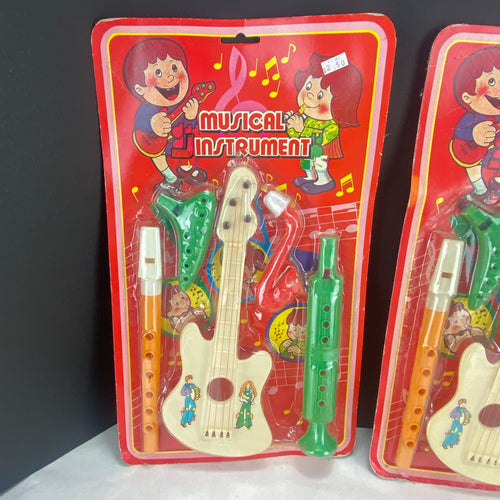 Vintage 90s Kids Play Plastic Musical Instruments New in Package Lot of 3