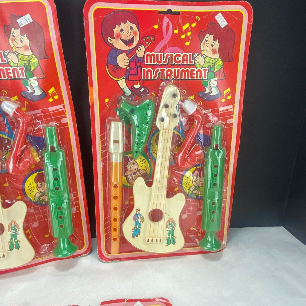 Vintage 90s Kids Play Plastic Musical Instruments New in Package Lot of 3