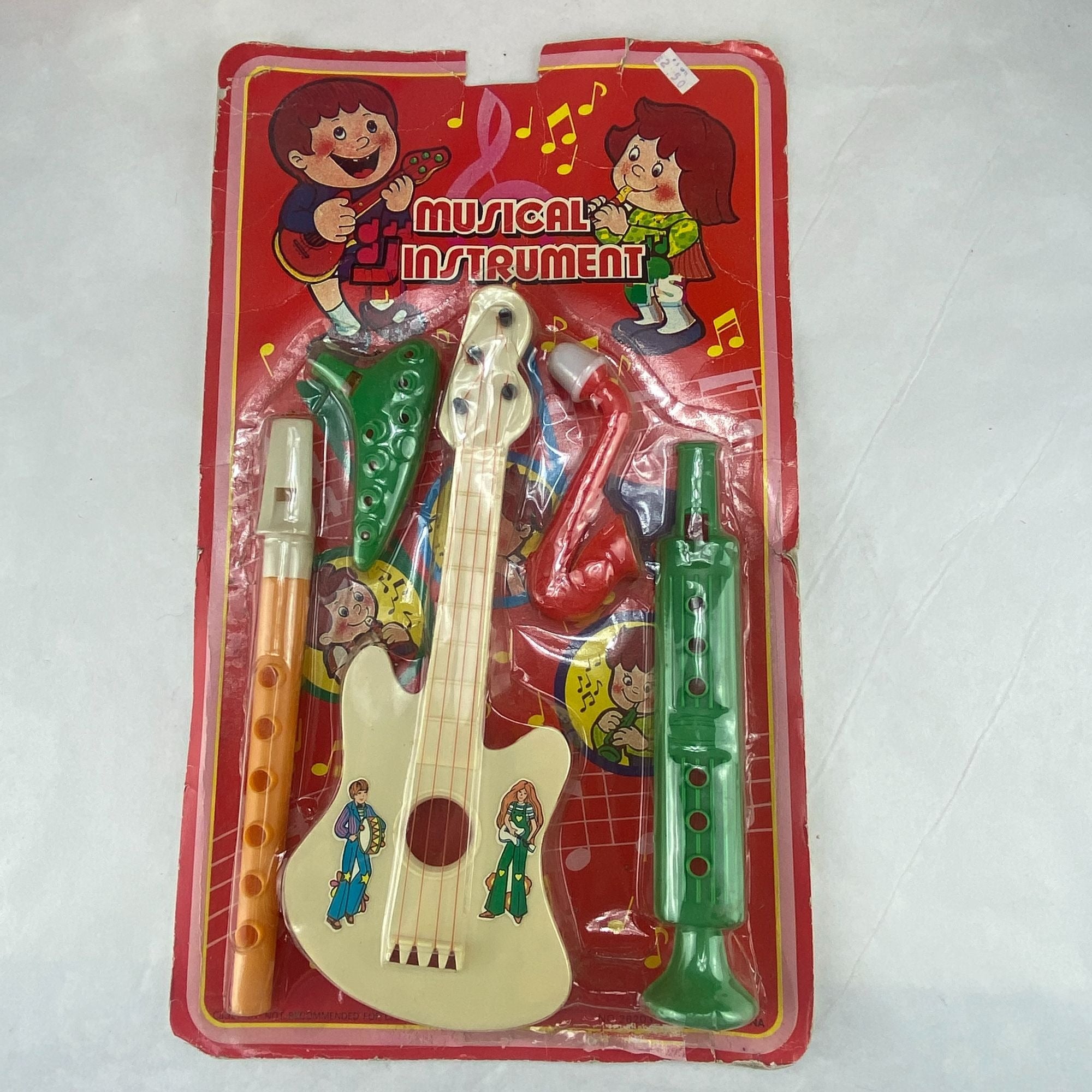 Vintage 90s Kids Play Plastic Musical Instruments New in Package Lot of 3