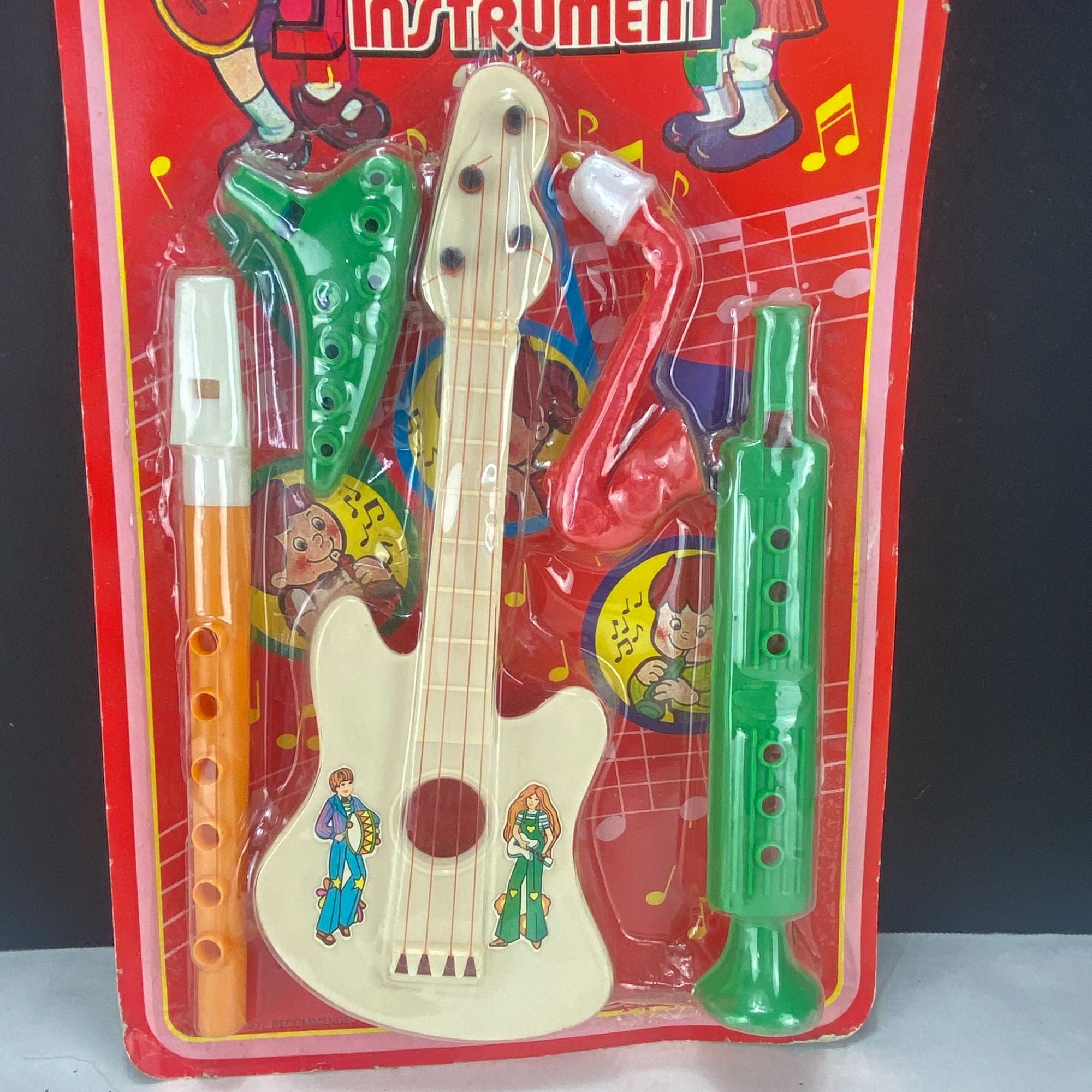Vintage 90s Kids Play Plastic Musical Instruments New in Package Lot of 3