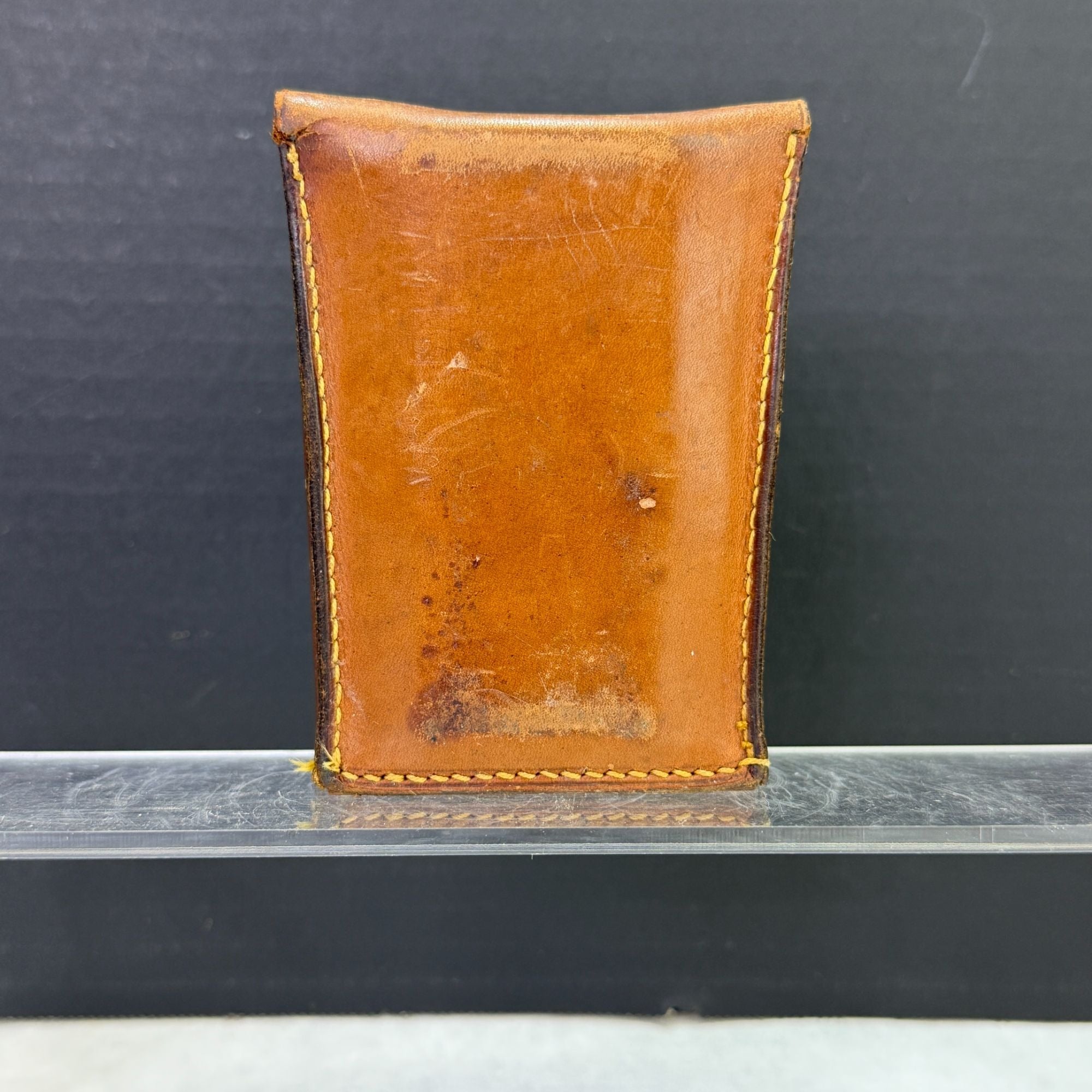 Vintage Travel Pocket 8oz Glass Cup with Leather Case