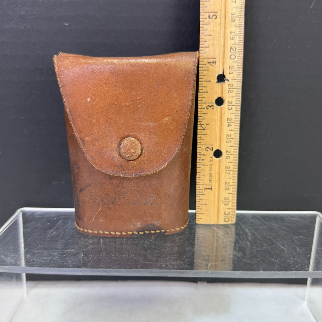 Vintage Travel Pocket 8oz Glass Cup with Leather Case