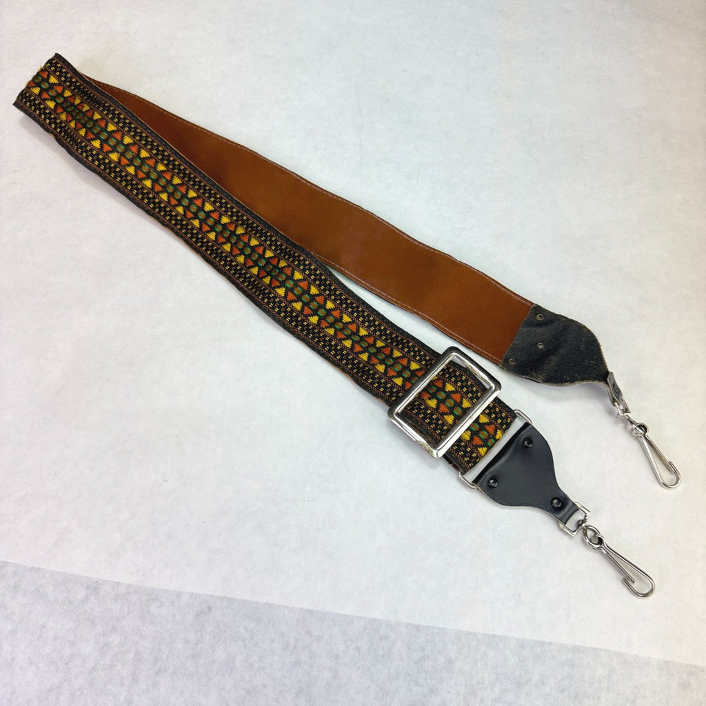 Vintage Retro Hippie Camera Neck Strap Orange Brown Design