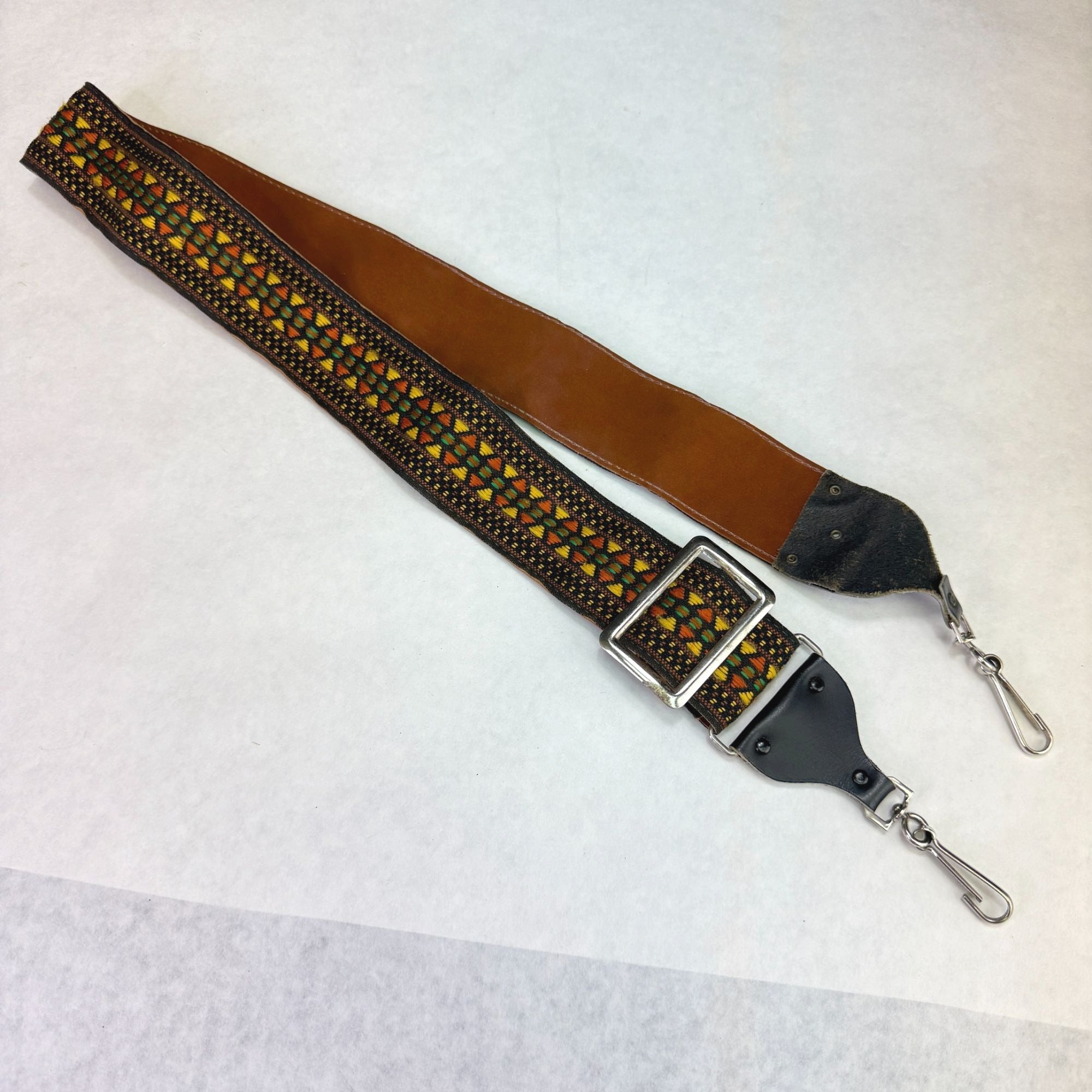 Vintage Retro Hippie Camera Neck Strap Orange Brown Design