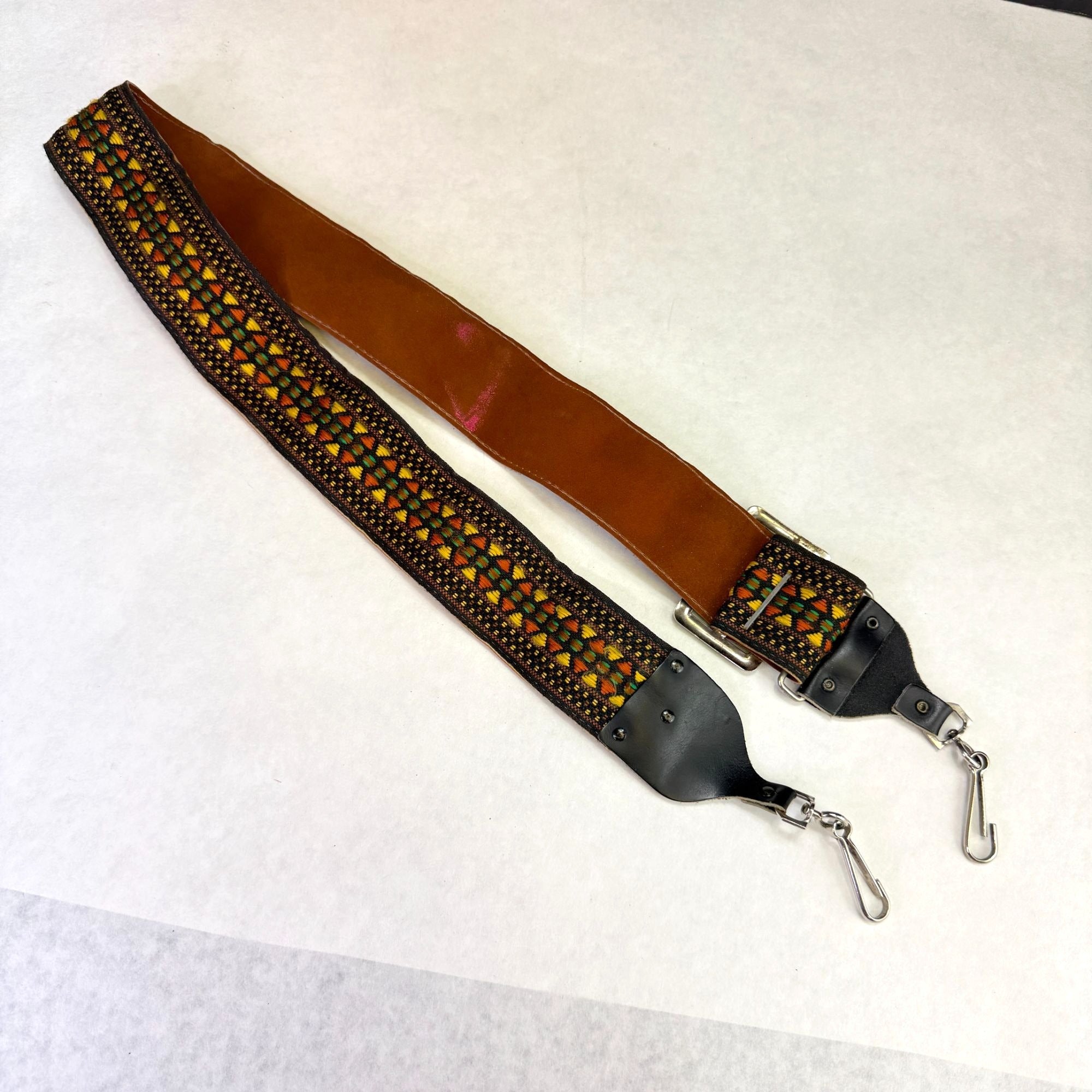 Vintage Retro Hippie Camera Neck Strap Orange Brown Design