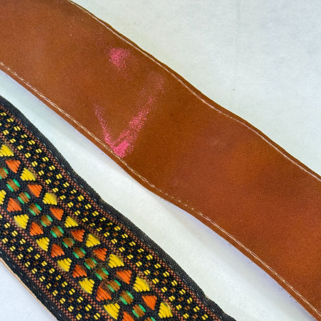 Vintage Retro Hippie Camera Neck Strap Orange Brown Design
