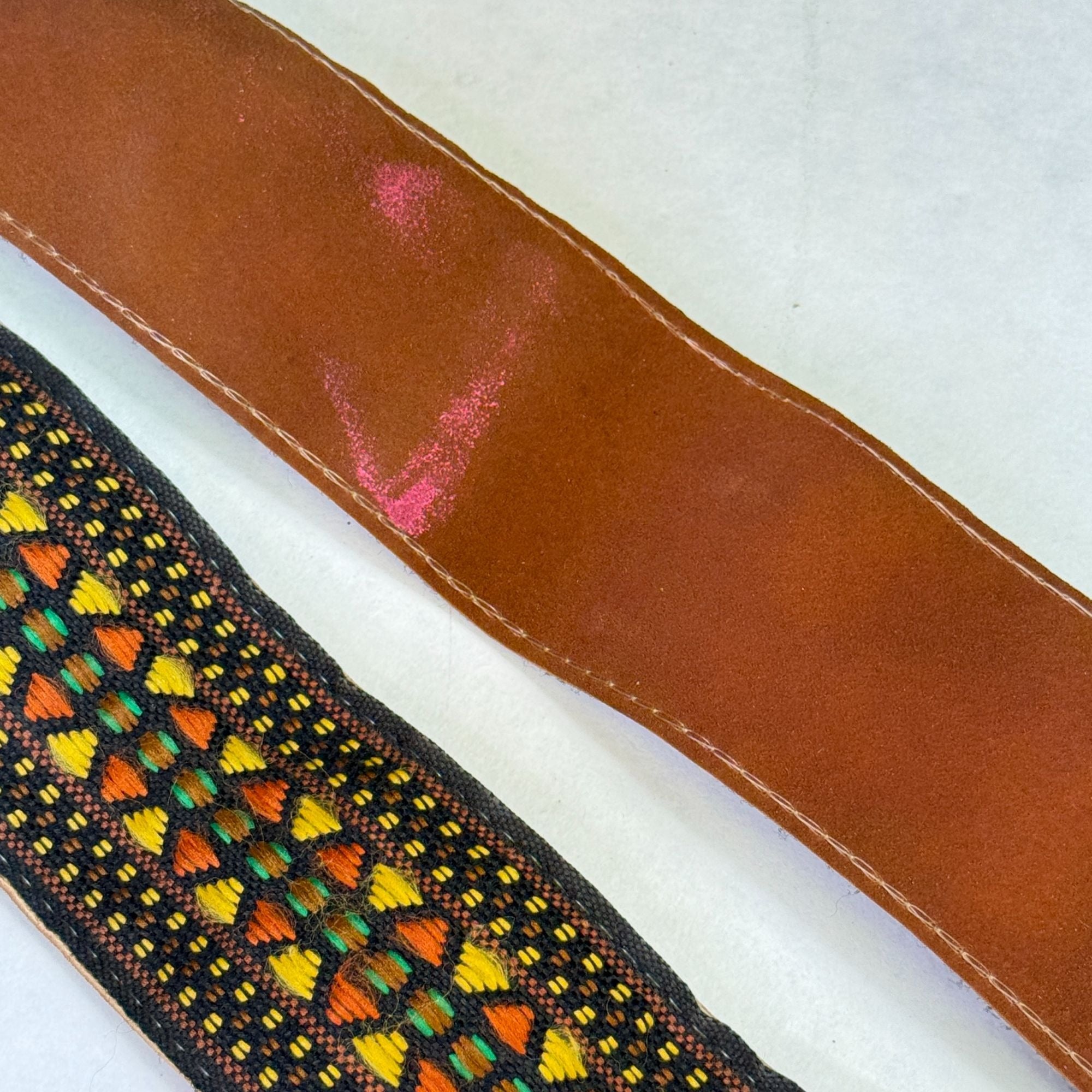 Vintage Retro Hippie Camera Neck Strap Orange Brown Design