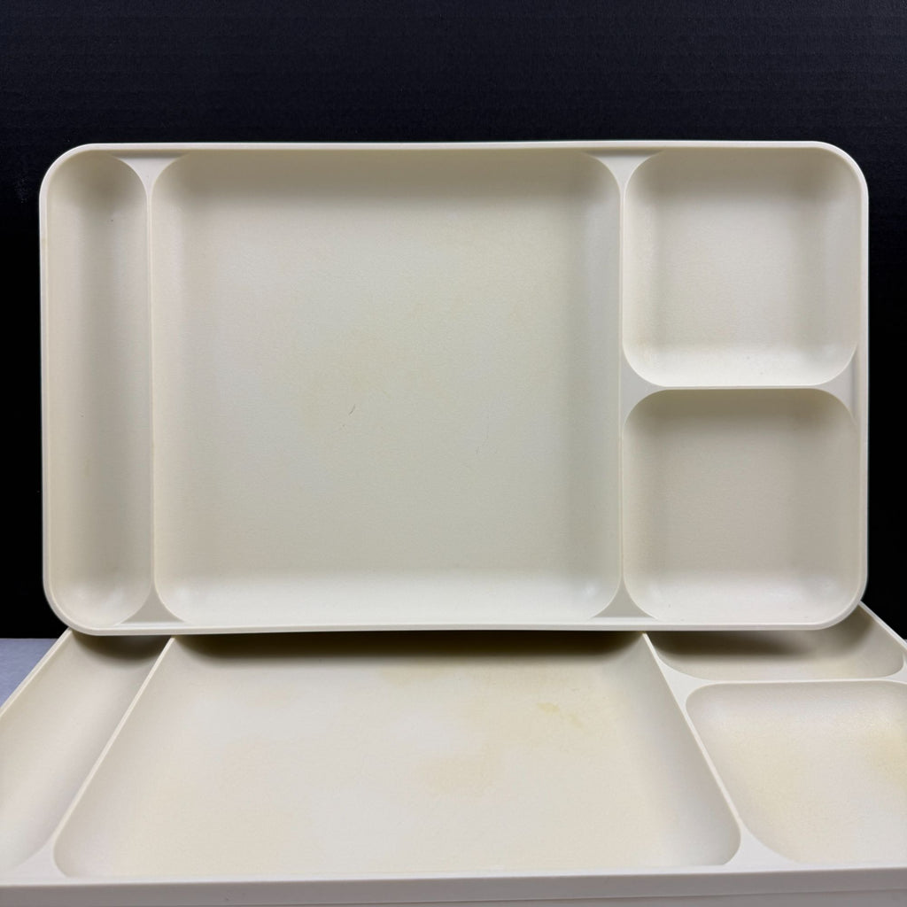 Vintage Tupperware 1535-5 Almond Divided Trays Set of 5