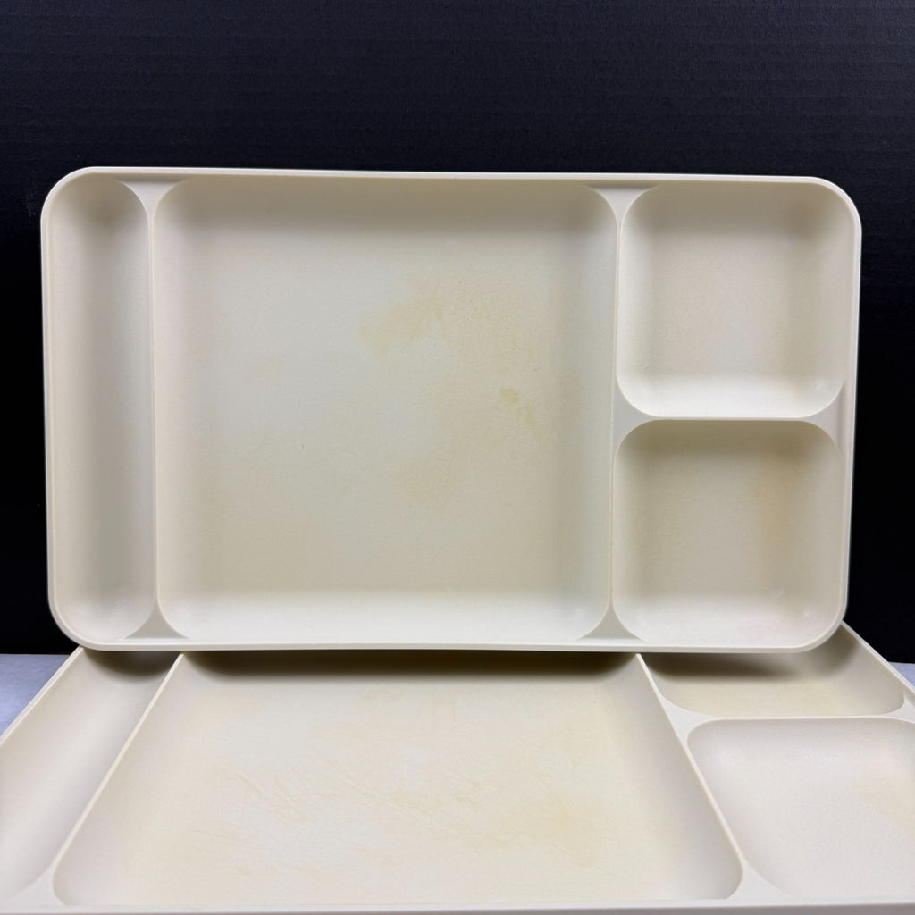 Vintage Tupperware 1535-5 Almond Divided Trays Set of 5