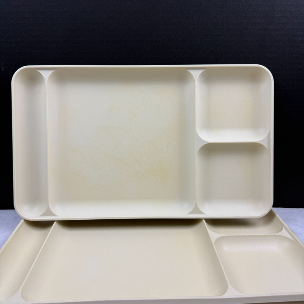 Vintage Tupperware 1535-5 Almond Divided Trays Set of 5