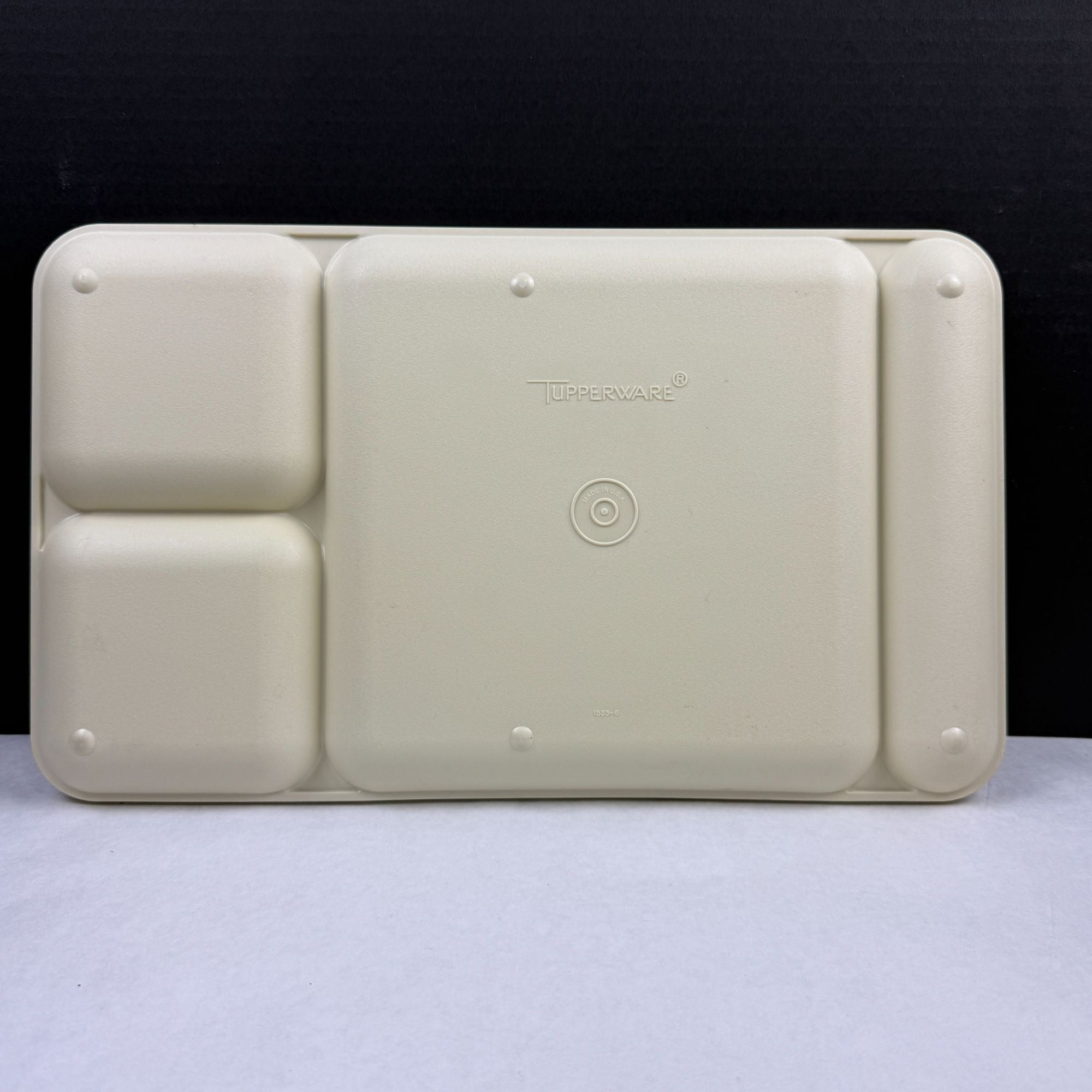 Vintage Tupperware 1535-5 Almond Divided Trays Set of 5