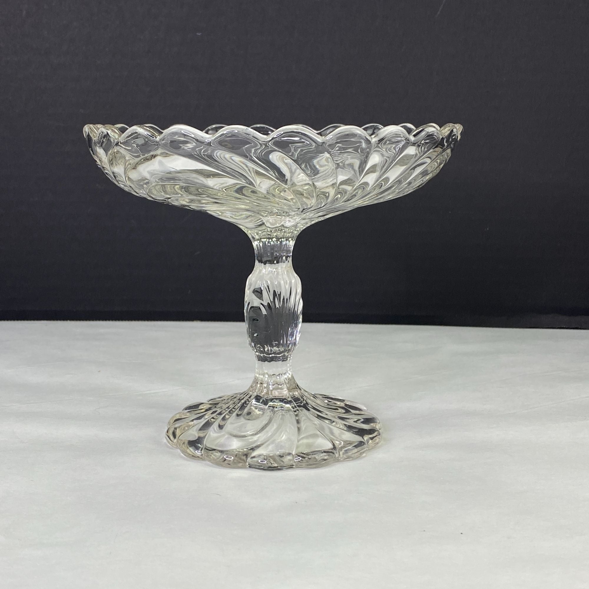 Vintage Cambridge Caprice Clear Glass Pedestal Compote Dish