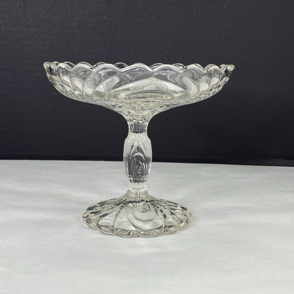 Vintage Cambridge Caprice Clear Glass Pedestal Compote Dish
