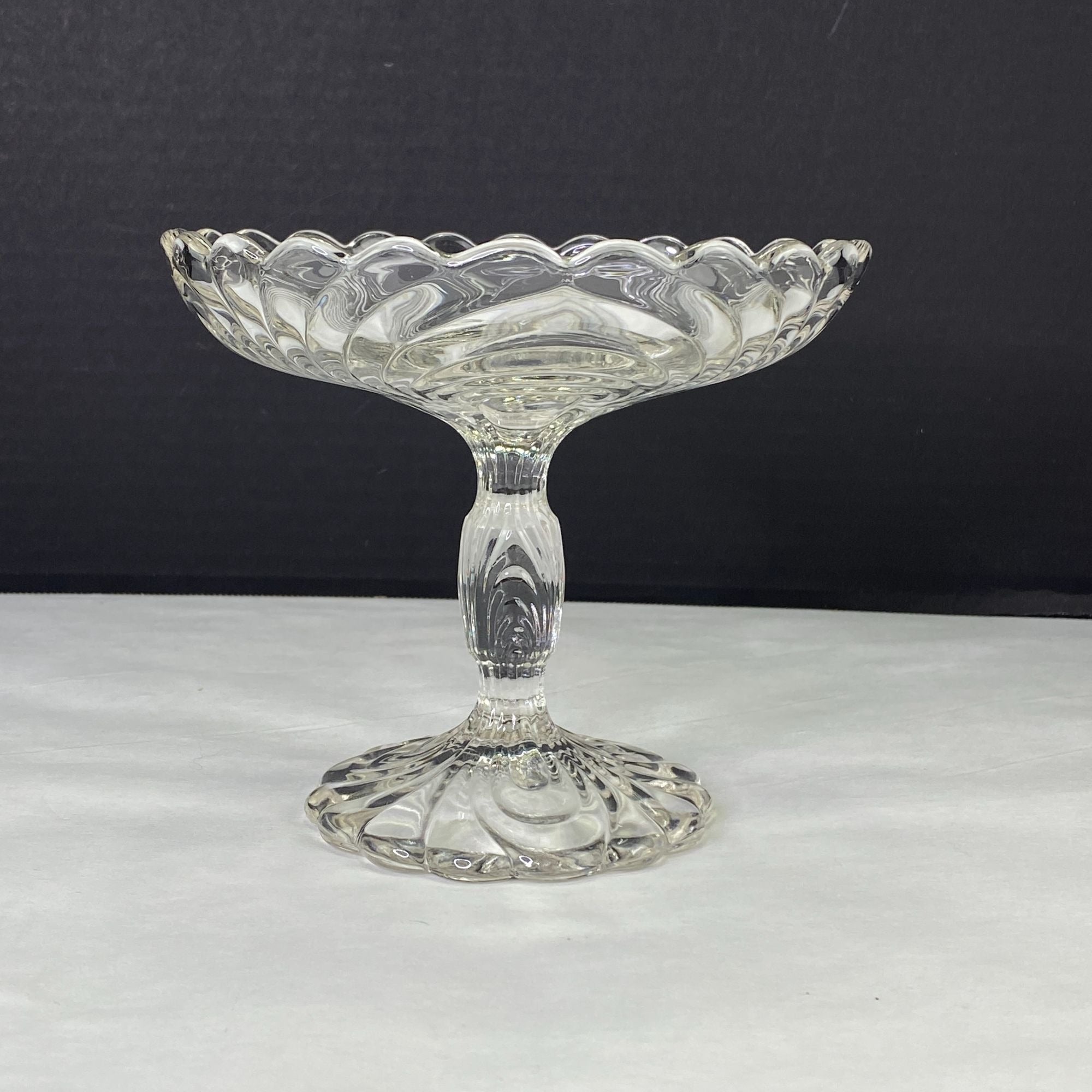 Vintage Cambridge Caprice Clear Glass Pedestal Compote Dish