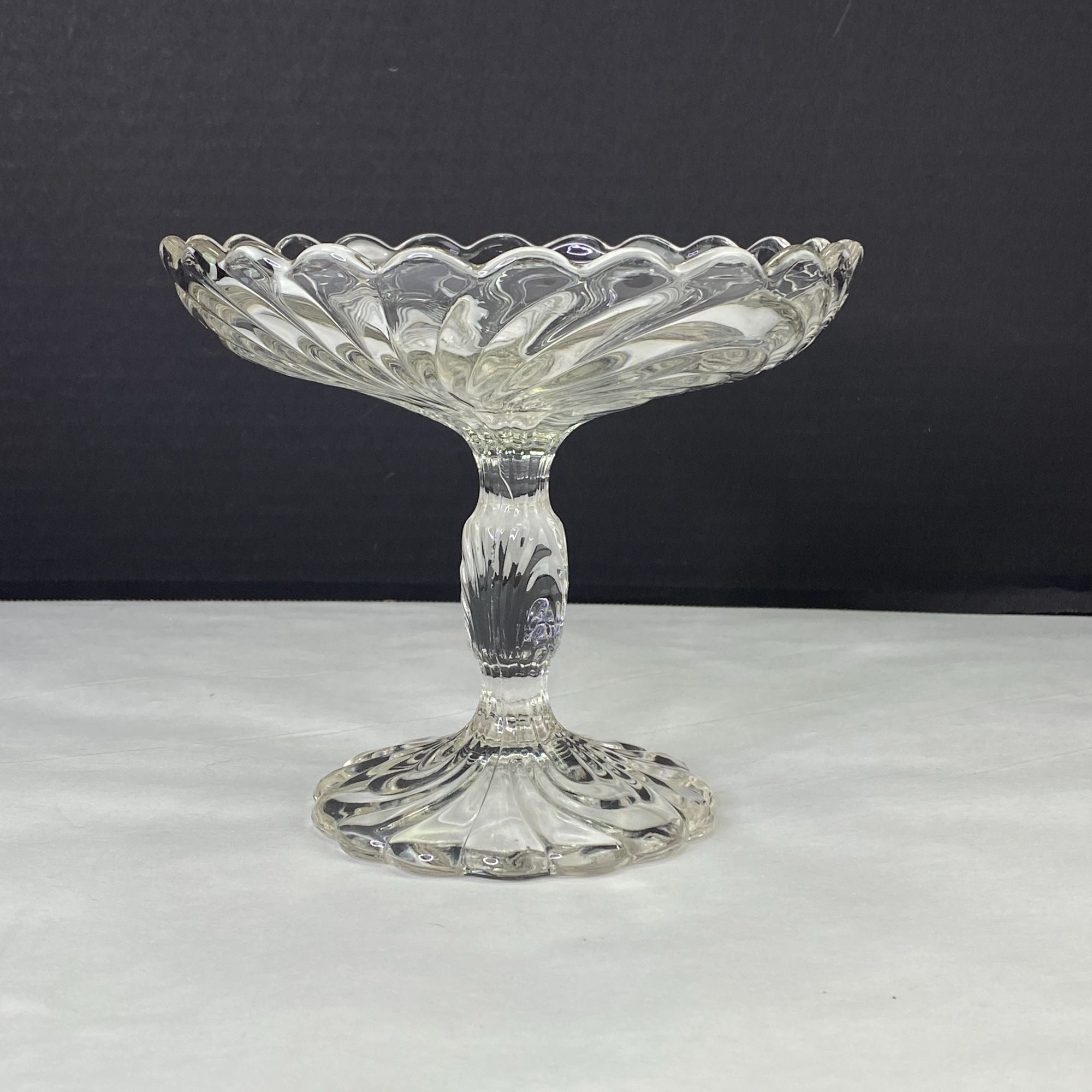 Vintage Cambridge Caprice Clear Glass Pedestal Compote Dish