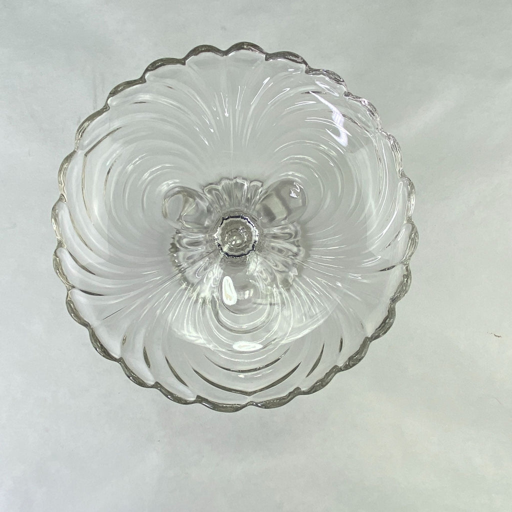 Vintage Cambridge Caprice Clear Glass Pedestal Compote Dish