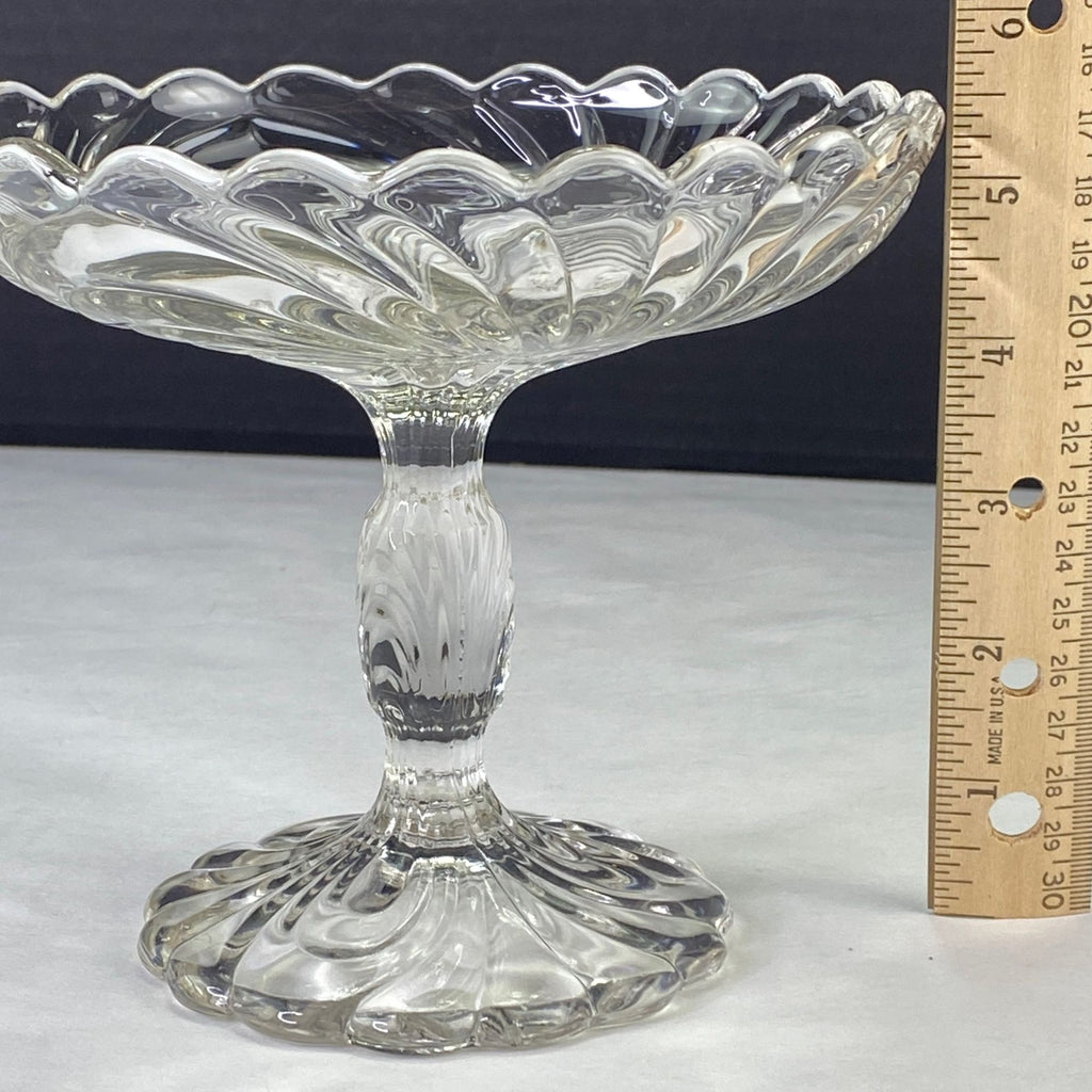 Vintage Cambridge Caprice Clear Glass Pedestal Compote Dish