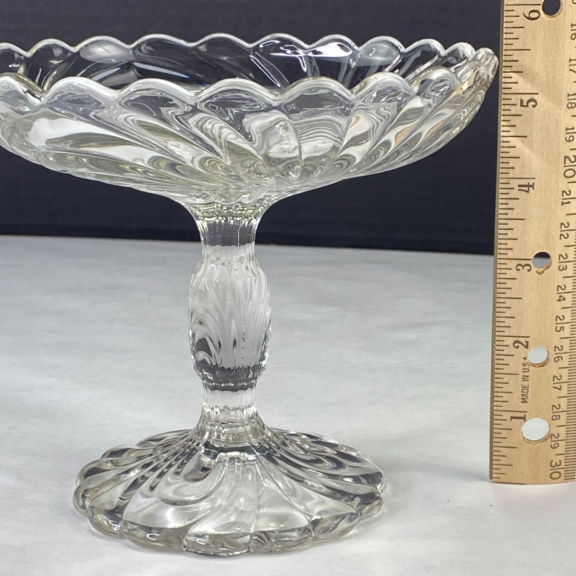 Vintage Cambridge Caprice Clear Glass Pedestal Compote Dish