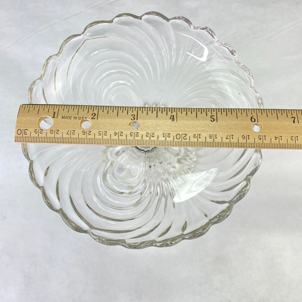 Vintage Cambridge Caprice Clear Glass Pedestal Compote Dish