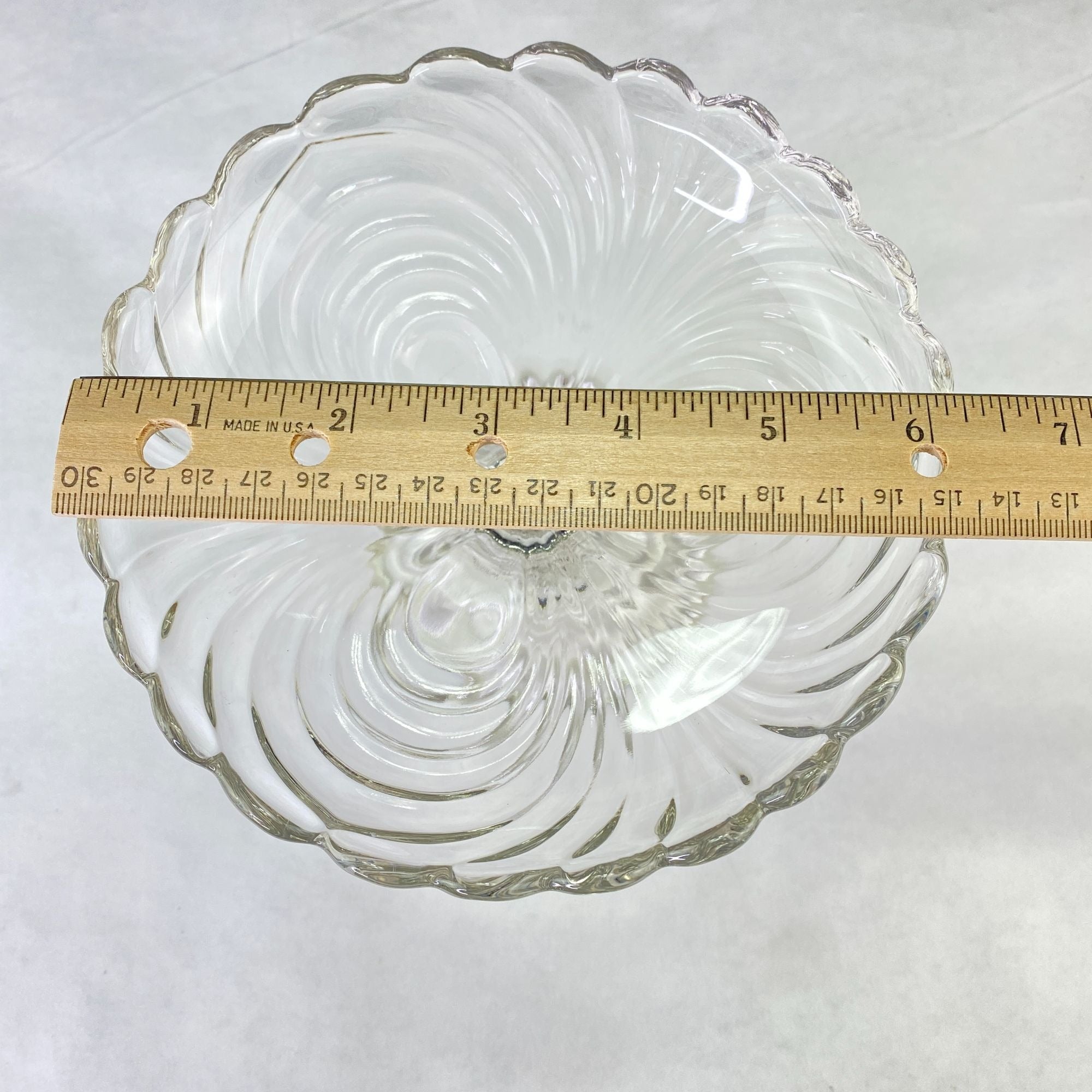 Vintage Cambridge Caprice Clear Glass Pedestal Compote Dish