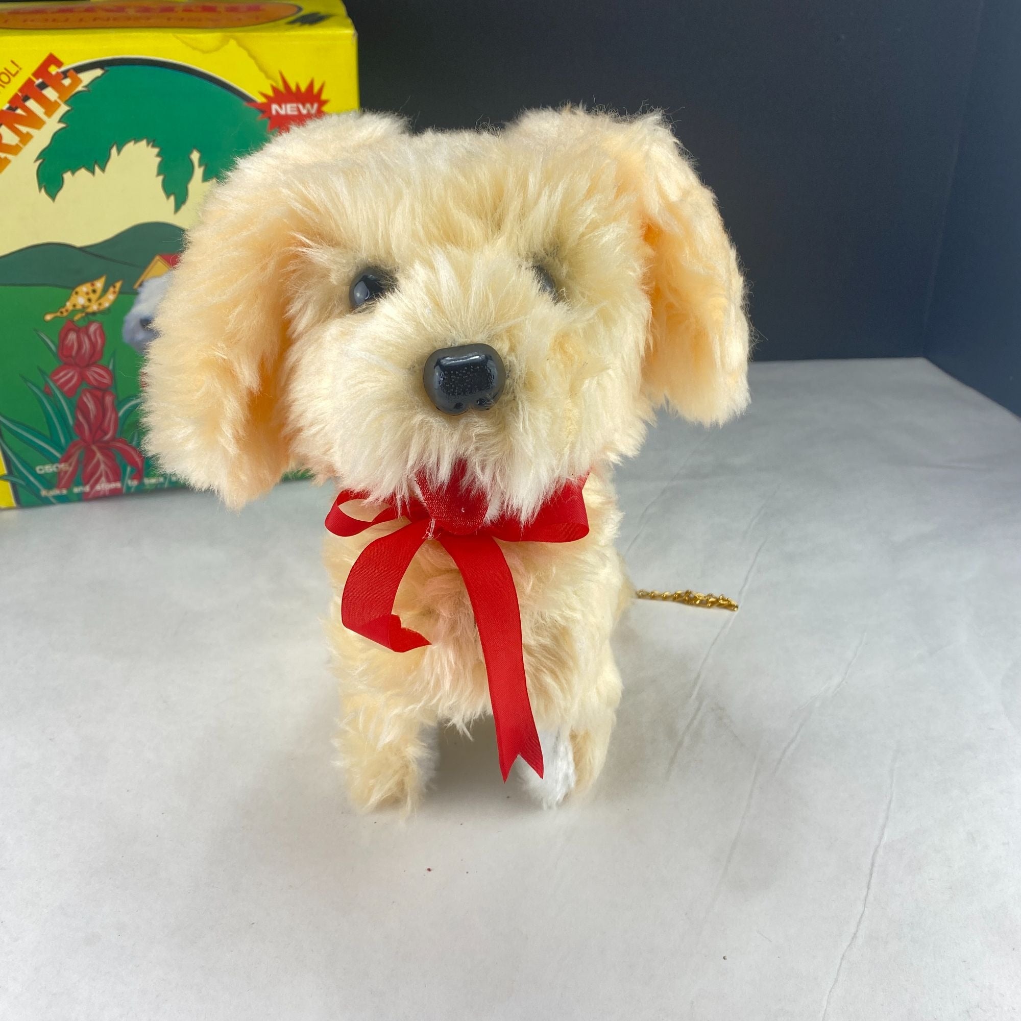 Vintage Bernie Leash Control Toy Walking Wags Tail Barks Plush Dog