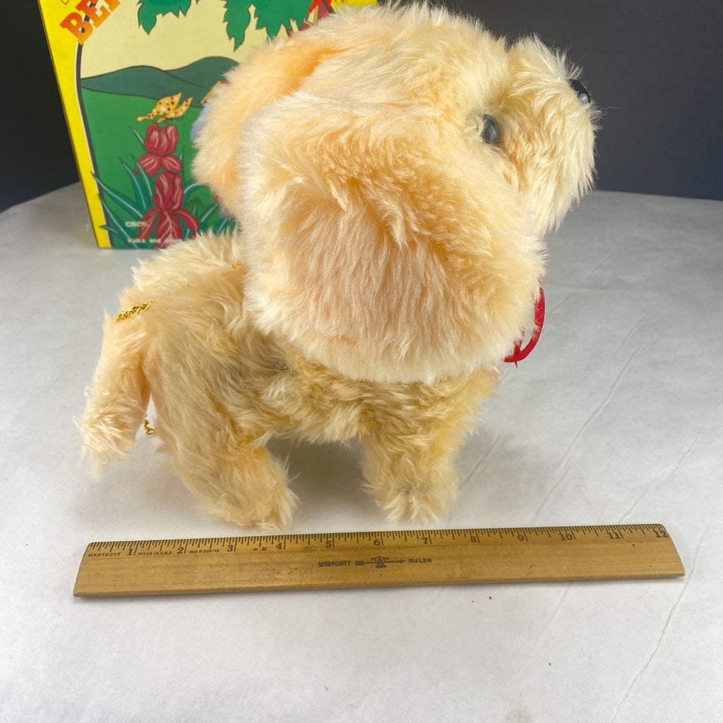 Vintage Bernie Leash Control Toy Walking Wags Tail Barks Plush Dog