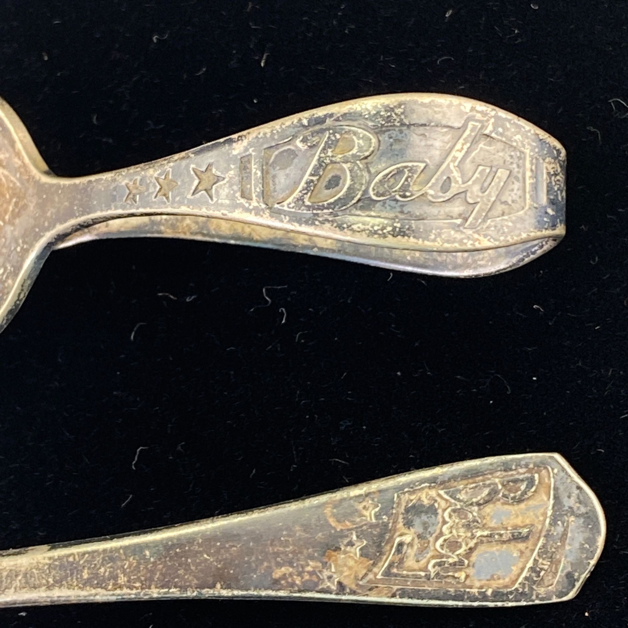 Vintage Imperial Silverplate Curved Handle Baby Spoon and Fork