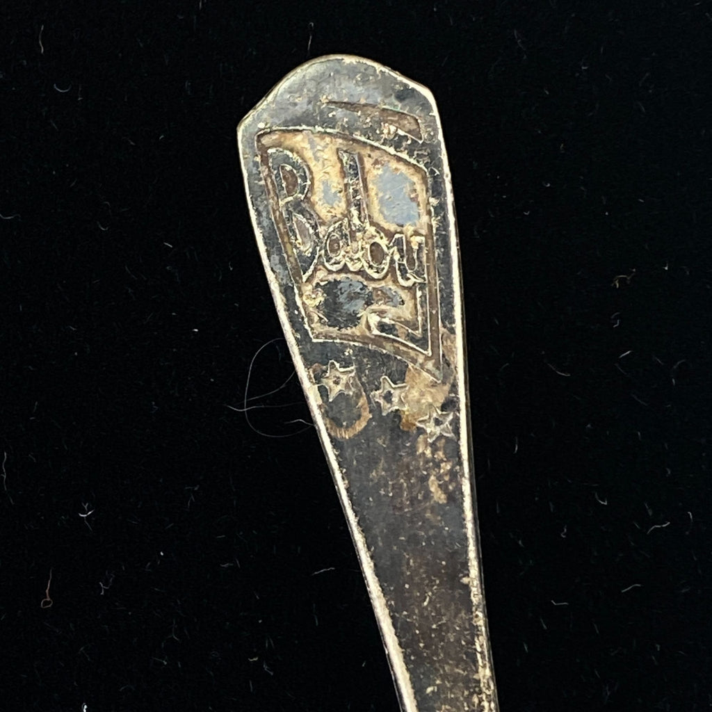 Vintage Imperial Silverplate Curved Handle Baby Spoon and Fork