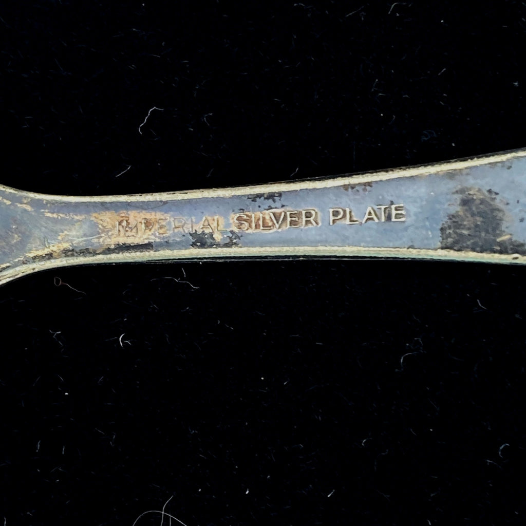 Vintage Imperial Silverplate Curved Handle Baby Spoon and Fork