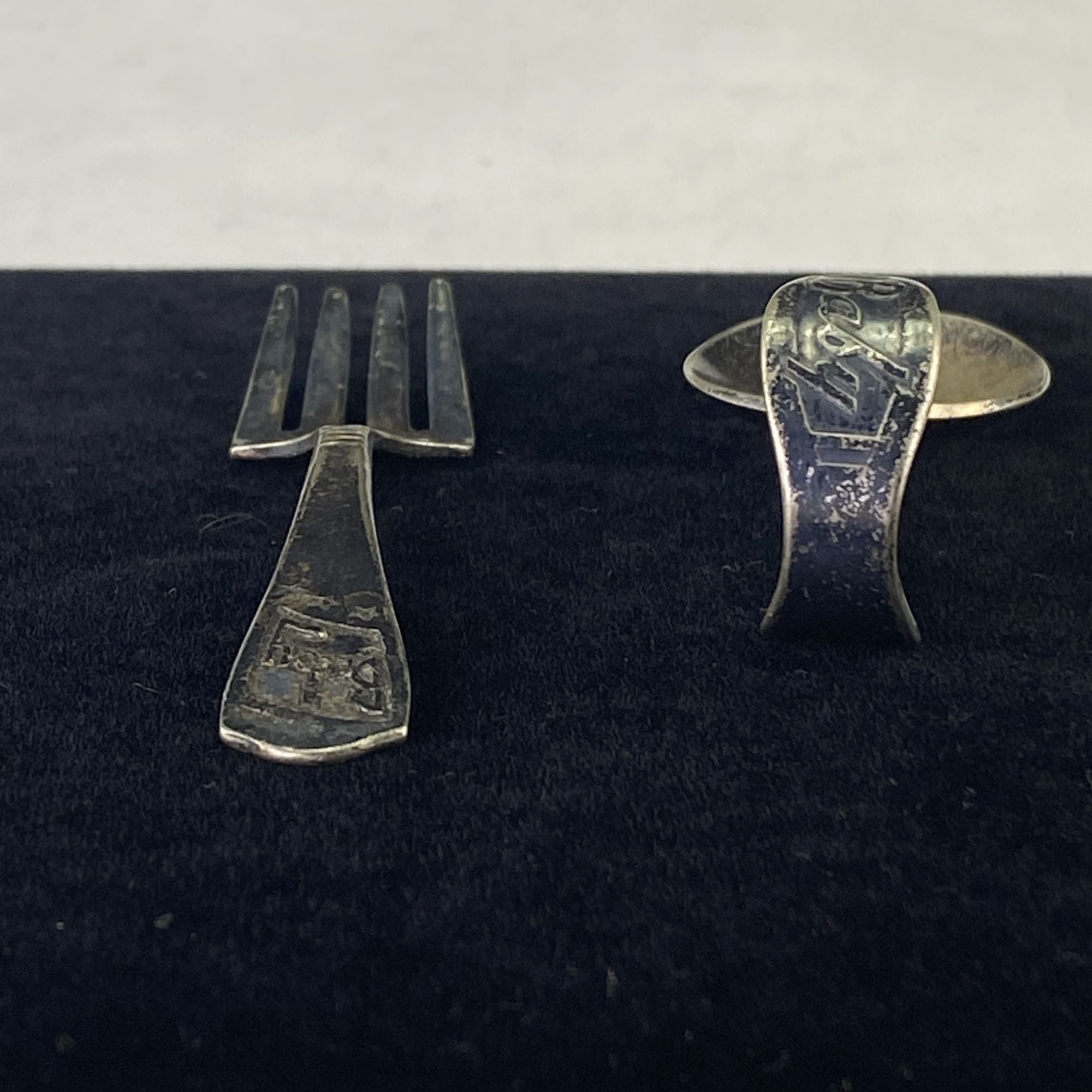 Vintage Imperial Silverplate Curved Handle Baby Spoon and Fork