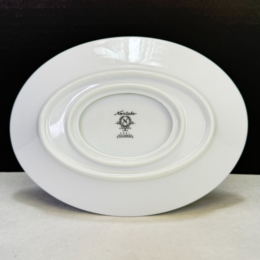 Vintage Noritake Savannah 2 Cup Gravy Boat with Attached Underplate