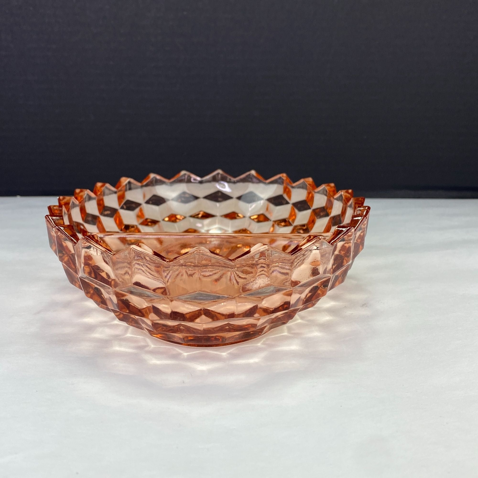 Vintage Colony Whitehall Peach Pink Divided Relish Tray Bowl