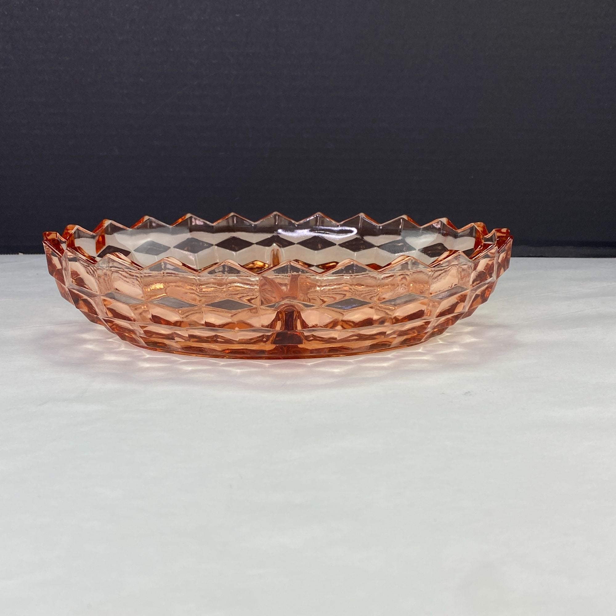 Vintage Colony Whitehall Peach Pink Divided Relish Tray Bowl