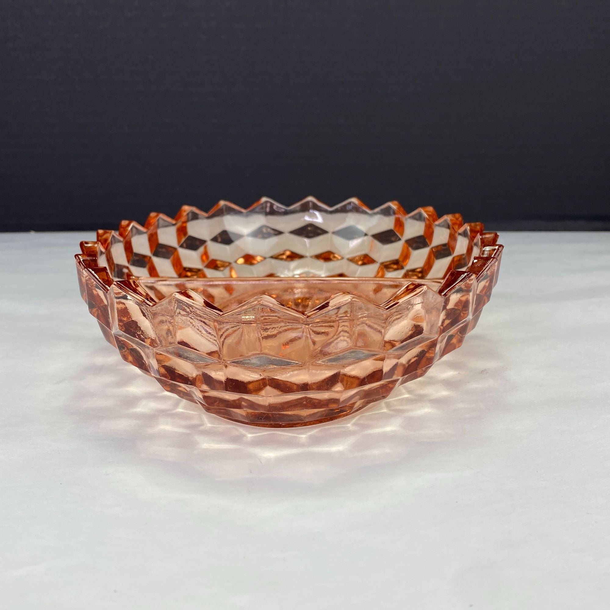 Vintage Colony Whitehall Peach Pink Divided Relish Tray Bowl
