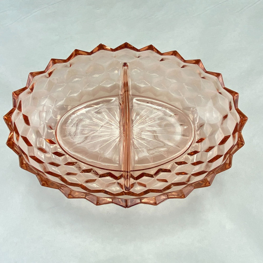 Vintage Colony Whitehall Peach Pink Divided Relish Tray Bowl